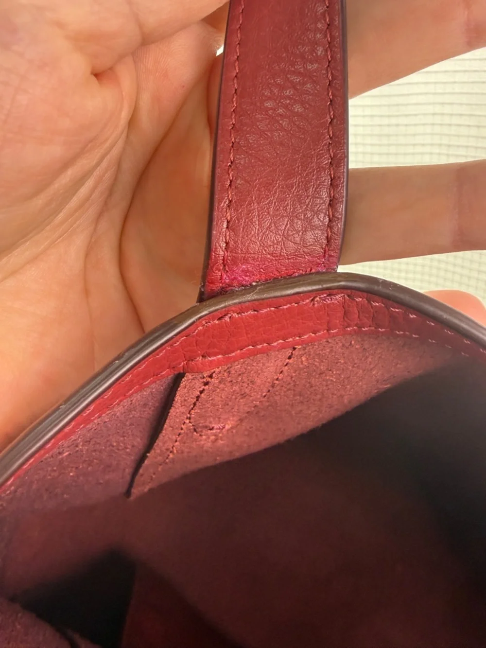 Coach Wine & Pink Leather Tote Horse & Carriage Embossed Logo - Picture 16 of 16